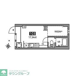 マツバラハウス ワンルームの間取図画像