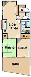 フォレスト深大寺B棟 2LDKの間取図画像