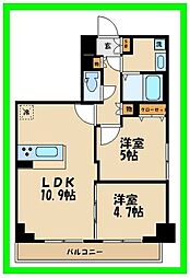 リージア経堂イーストプレイス 2LDKの間取図画像