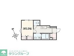 メルラス和泉多摩川 1Kの間取図画像