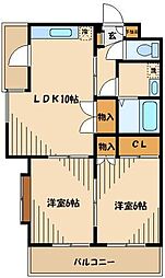 フォンティーン24 2LDKの間取図画像