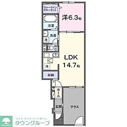 アニマルベース・MITAKA 1LDKの間取図画像