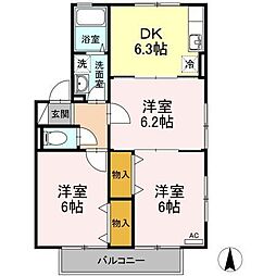ビュー・パレス 3DKの間取図画像