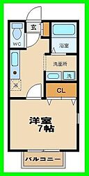 プリシェールミレニアム1 1Kの間取図画像