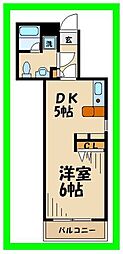 菱和パレス世田谷桜丘 1DKの間取図画像
