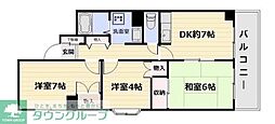 MIハイツアザレア 3DKの間取図画像