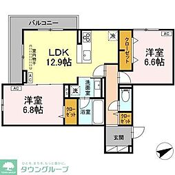 クラシアス 2LDKの間取図画像