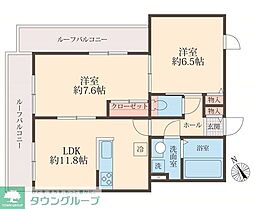 UTENA TERRACE 2LDKの間取図画像