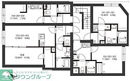 KYUDEN BASE ワンルームの間取図画像