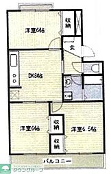ハウス池亀6号館 3DKの間取図画像