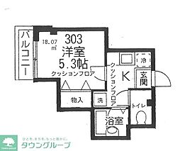 プラスクレール 1Kの間取図画像