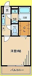 セゾンリヴェール1 1Kの間取図画像
