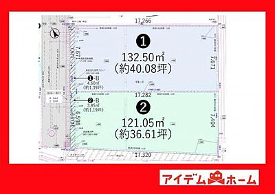 区画図：本物件は1号地です。