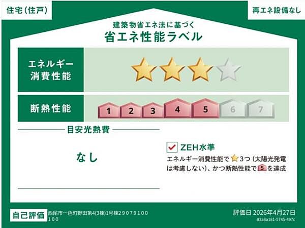 省エネ性能ラベルを拡大表示