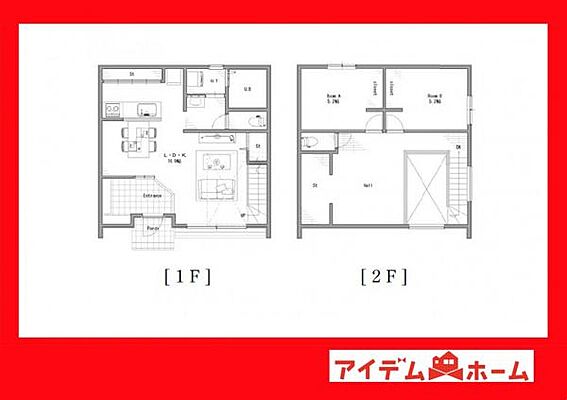 間取り 西尾市一色町治明新切　B棟