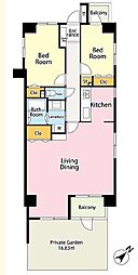 ライオンズマンション拝島 2LDKの間取図画像
