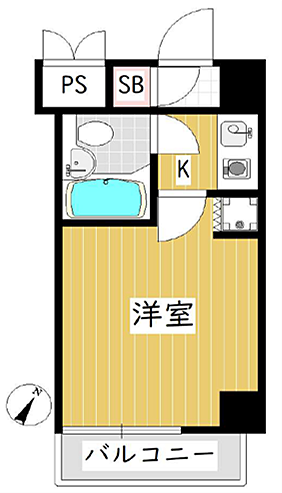 16.53m2のコンパクトな間取りながら、無駄のない設計で快適に暮らせる空間。バルコニー付きで外に抜ける開放感があり、圧迫感を軽減します。一人暮らしにちょうどいい、使い勝手の良い住まいです。