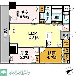 サンジョイアゼロ 7階2SLDKの間取り
