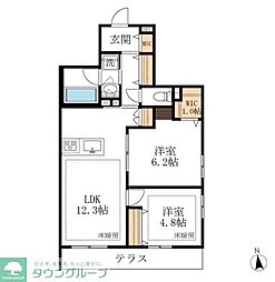 エトワールヴァリ　プリミエ 4階2LDKの間取り