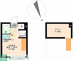 ＪＵＮＥ 1階ワンルームの間取り