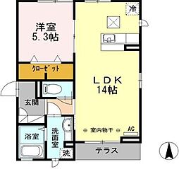 ステラカーサ 1LDKの間取図画像