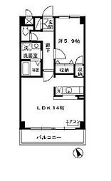 ヴェールフォート 1LDKの間取図画像