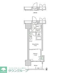 ブルックサイドレジデンス木場 1DKの間取図画像