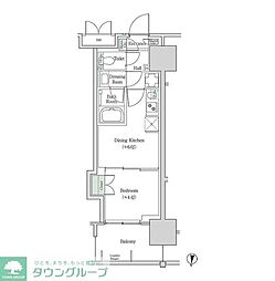 ブルックサイドレジデンス木場 1DKの間取図画像