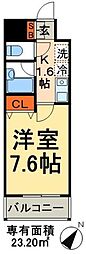 ドゥーエ船堀 1Kの間取図画像