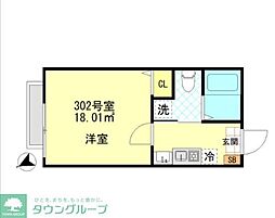一之江新築アパート (仮名称) 1Kの間取図画像