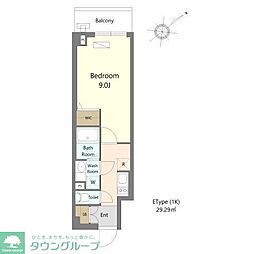 Alivis浦安 1Kの間取図画像