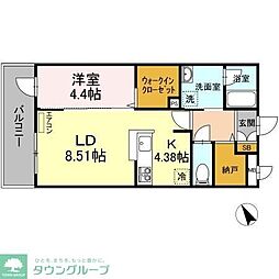 ショコラ 1LDKの間取図画像