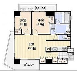 プロスペクト清澄庭園 2LDKの間取図画像