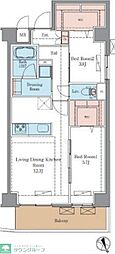 ラグゼナ平井サウス 2LDKの間取図画像