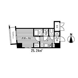 シャローム南小岩 1Kの間取図画像