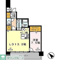 ロイヤルパークス豊洲 1LDKの間取図画像