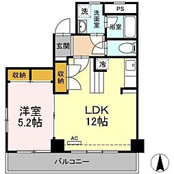 ハイフラットワン 1LDKの間取図画像
