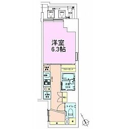 門前仲町レジデンス壱番館 1Kの間取図画像