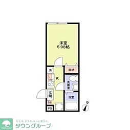 ブランノワール小岩 1Kの間取図画像