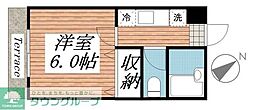 アルカディアEZ 1Kの間取図画像