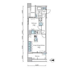 パークキューブ亀戸 1LDKの間取図画像