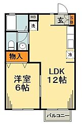 ジニアス一之江 1LDKの間取図画像