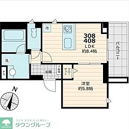 ノルデランテ篠崎 1LDKの間取図画像