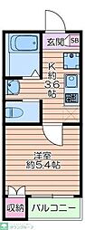 レガーロ・ソラーレ 1Kの間取図画像