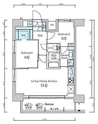 デュオフラッツ葛西 2LDKの間取図画像