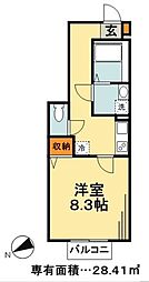 Amourgrace 1Kの間取図画像