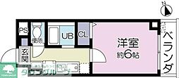 エクステージ 1Kの間取図画像