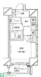 クレイシア亀戸 1Kの間取図画像