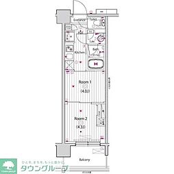 グランドガーラ東大島 2Kの間取図画像