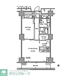 パークアクシス豊洲 1LDKの間取図画像